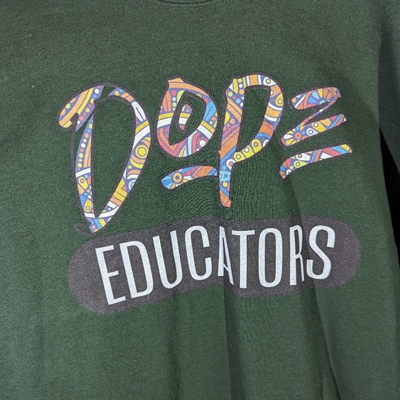 VINTAGE Gildan Sweatshirt Crew Neck Fleece Dope Educators Men's Size 5XL - Picture 2 of 4